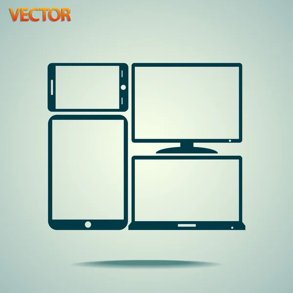Set von elektronischen Geräten Symbol — Stockvektor