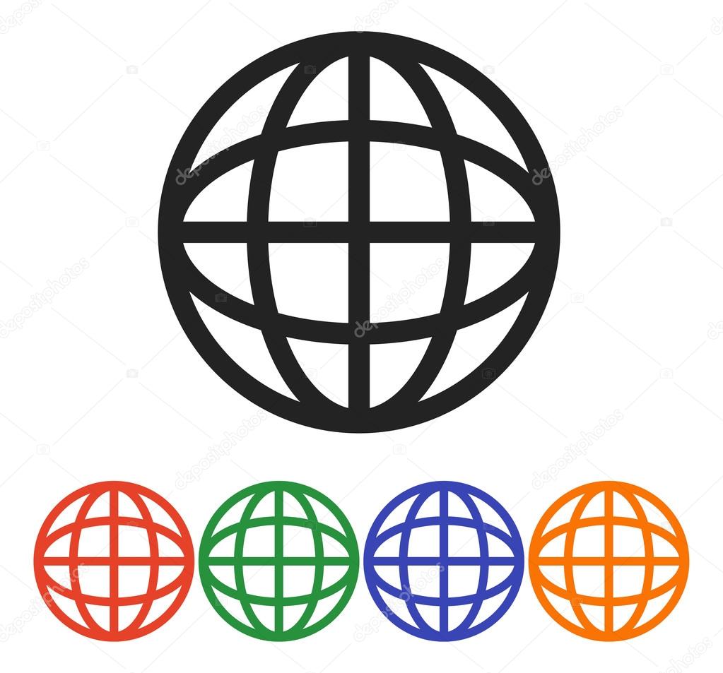 Globe Icon Flat  design