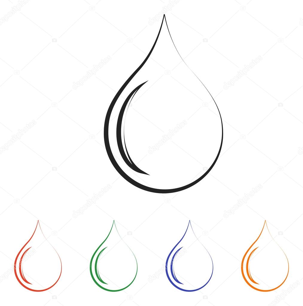 Drop icon, vector illustration. Flat design style