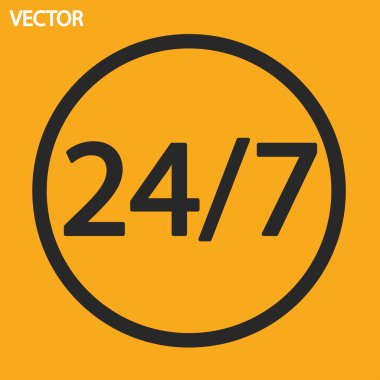 bir gün ve 7 gün 24 saat bir hafta simgesi.