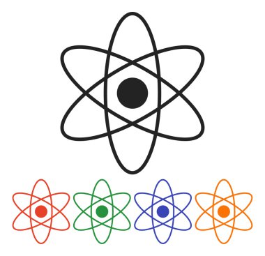 Atom simgesi. düz tasarım