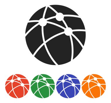 Küresel teknoloji ya da sosyal ağ simgesini