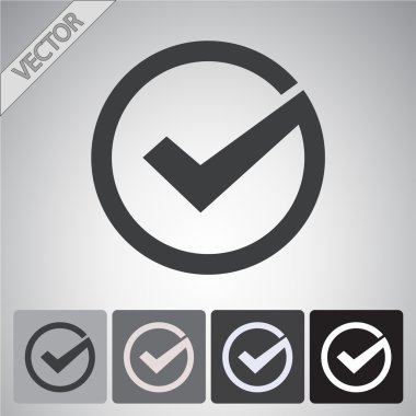 Confirm icon. Flat design style clipart