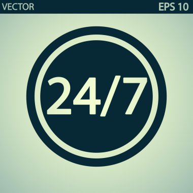 bir gün ve 7 gün 24 saat bir hafta simgesi.