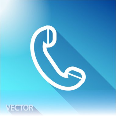 telefon, düz simgesi