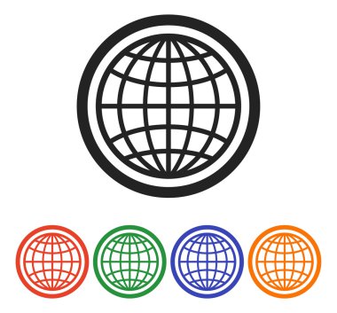 Küre simgesi düz tasarım