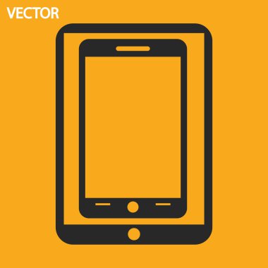 Modern dijital tablet pc ile mobil akıllı telefon simgesi