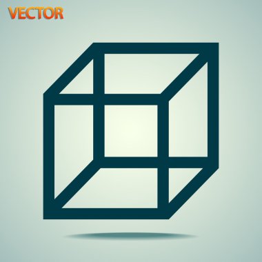 3D küp logo tasarım simgesi