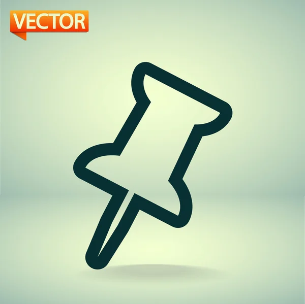 Empuje icono pin — Vector de stock