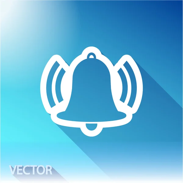 Icono de campana sobre fondo cielo — Vector de stock