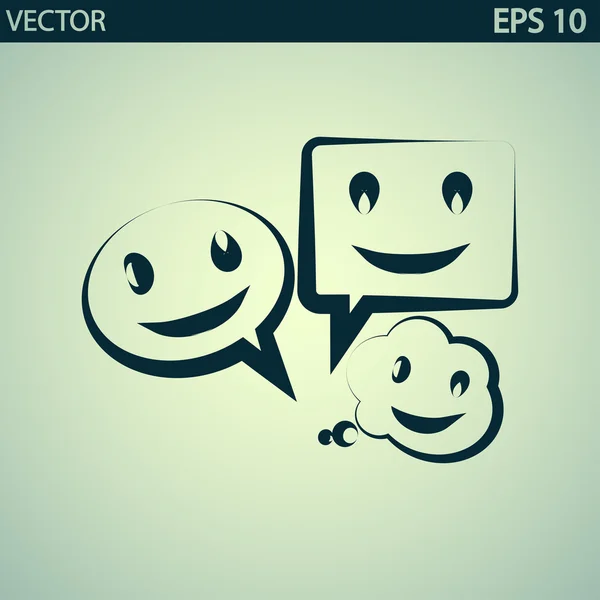 Sonrisa hablando icono de la burbuja — Vector de stock