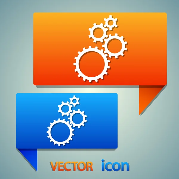 Gear icon. Flat design style — Stock Vector