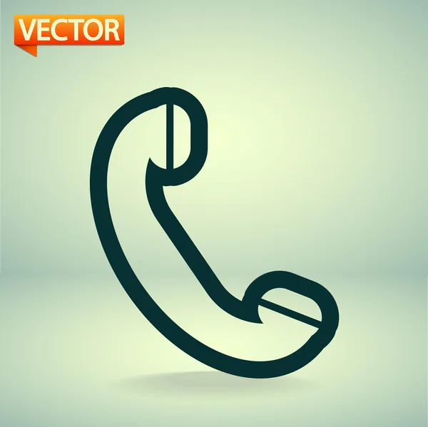 Telefoon, platte pictogram — Stockvector