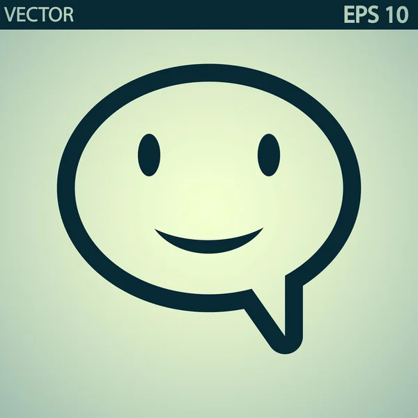 Sonrisa hablando icono de la burbuja — Vector de stock