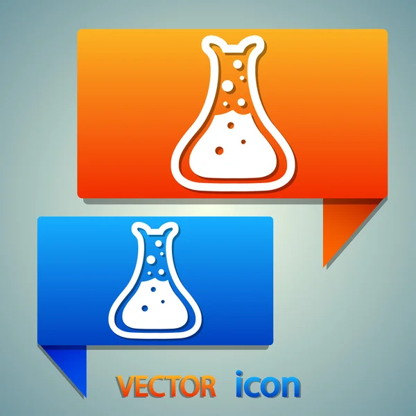 Icono de vidrio de laboratorio — Vector de stock