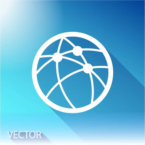 Ikon jaringan sosial atau teknologi global - Stok Vektor