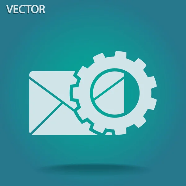 Parâmetros de configuração e ícone Envelope Mail — Vetor de Stock