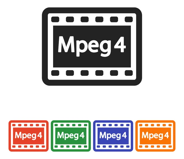 Mpeg4 비디오 아이콘 디자인 — 스톡 벡터