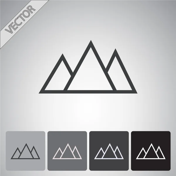 Montañas icono conjunto — Vector de stock