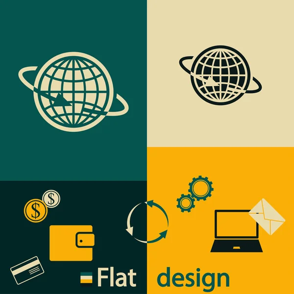 Globe icon. Flat design style — Stock Vector