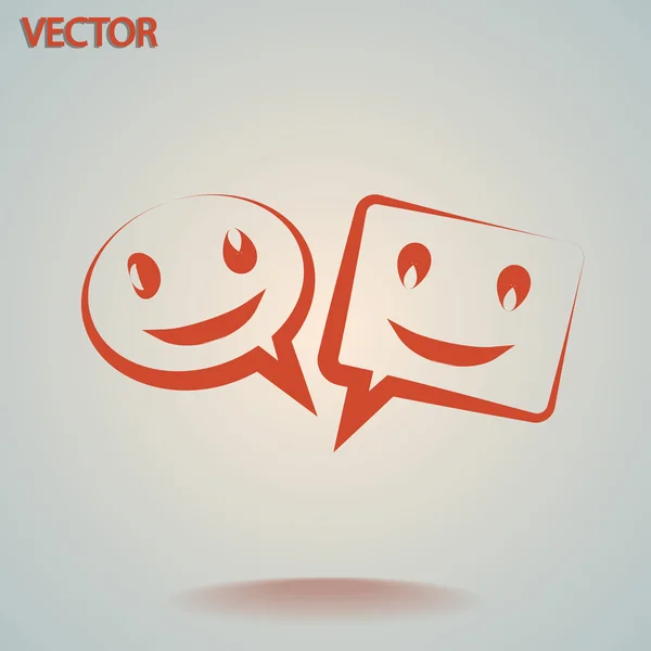 Sonrisa hablando icono de la burbuja — Vector de stock