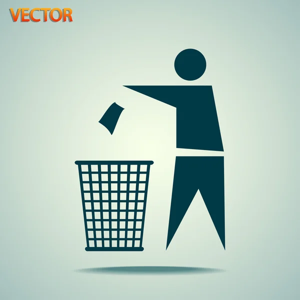 Icono de papelera — Vector de stock