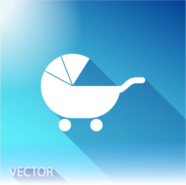 Kinderwagen silhouet pictogram — Stockvector