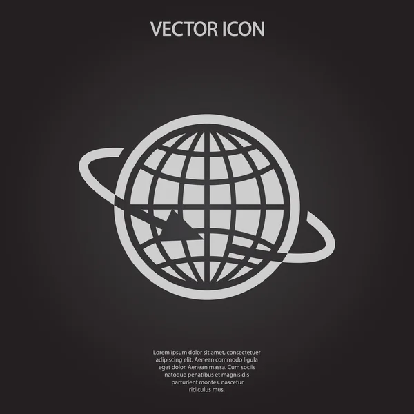 Globe Icon with arrow — Stock Vector