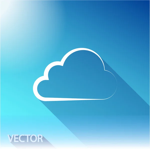 Cloud ikonen platt designerstil — Stock vektor