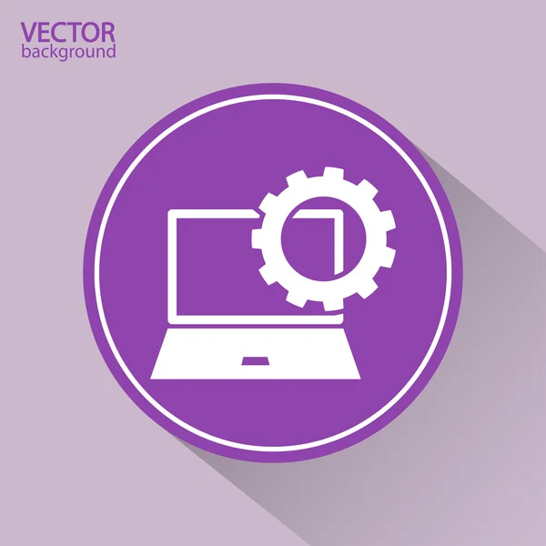 Parameters instellen, laptop icoon — Stockvector