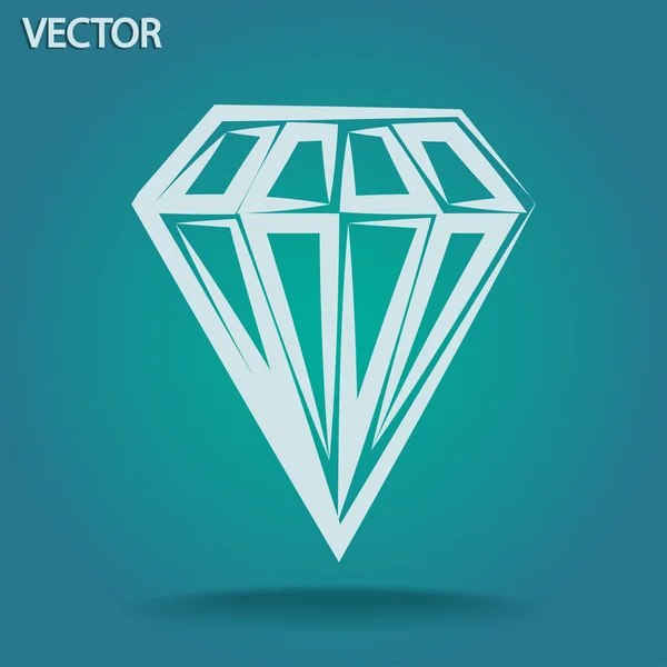 Icono de diamante — Vector de stock