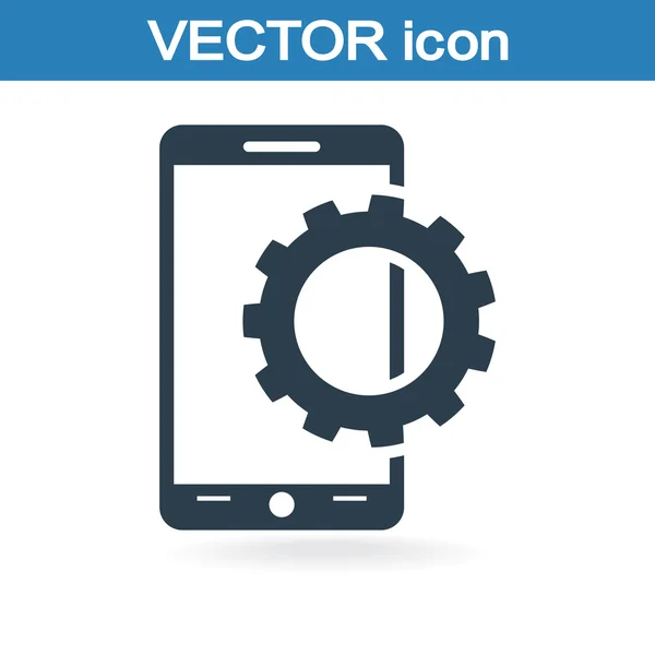 Paramètres de réglage, icône du smartphone mobile — Image vectorielle