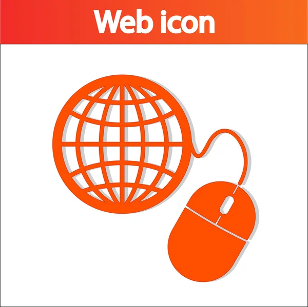 Gestión global, icono del ratón de ordenador — Vector de stock