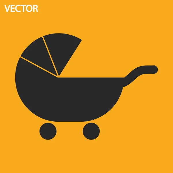 Kinderwagen silhouet pictogram — Stockvector
