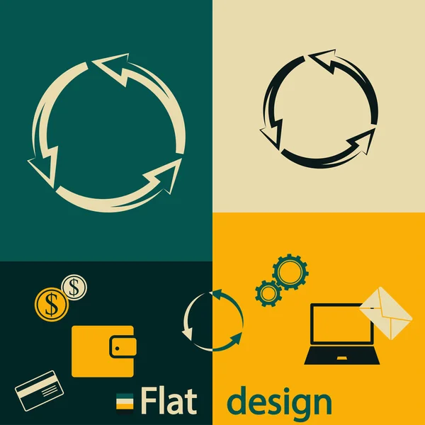 Flecha circular icono — Vector de stock