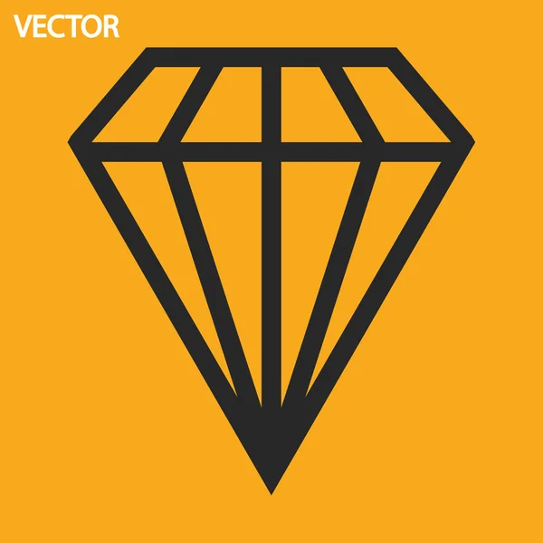 Icono de diamante — Vector de stock