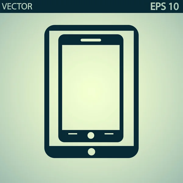 Tablet PC digital moderno con icono de teléfono inteligente móvil — Archivo Imágenes Vectoriales