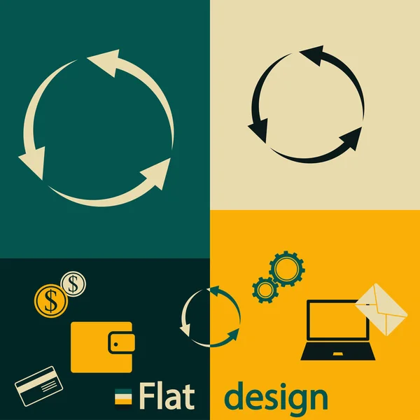 Circulaire pijlen pictogram — Stockvector