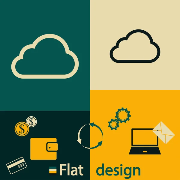 Cloud icon Estilo de diseño plano — Archivo Imágenes Vectoriales
