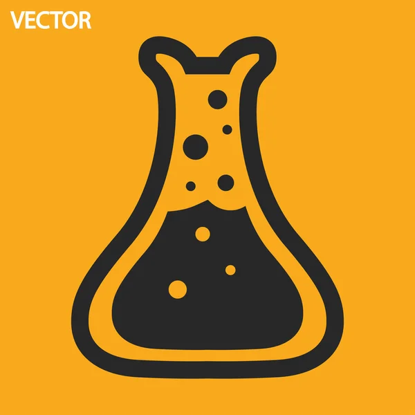 Icono de vidrio de laboratorio — Vector de stock