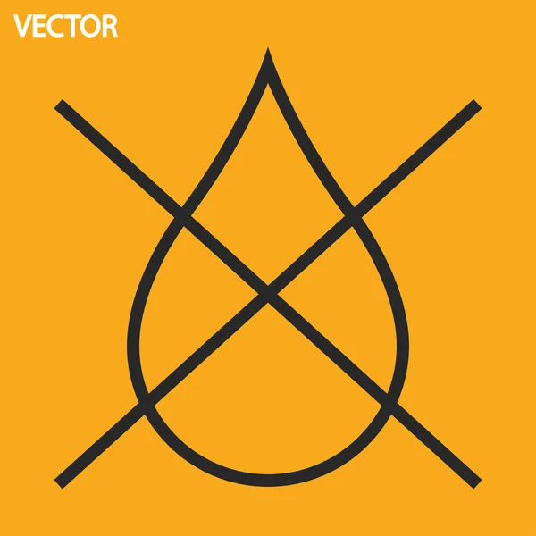 Wassertropfen verboten Symbol — Stockvektor