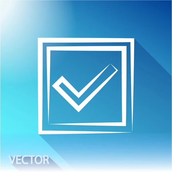 Confirma el icono. Estilo de diseño plano — Vector de stock