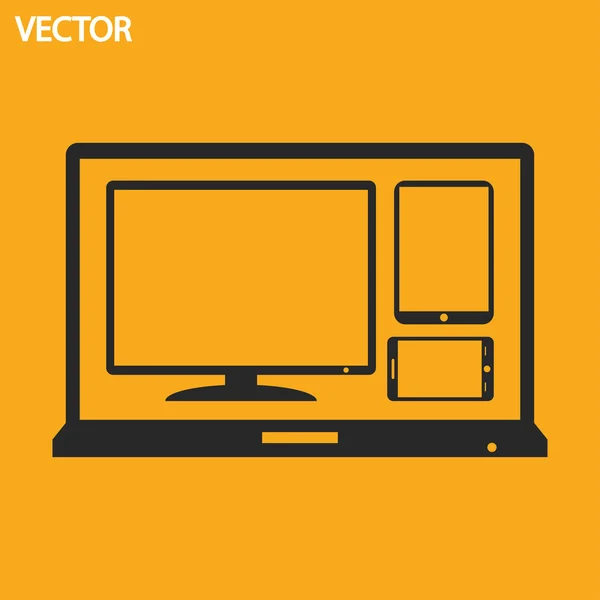 Conjunto de dispositivos eletrônicos ícone — Vetor de Stock