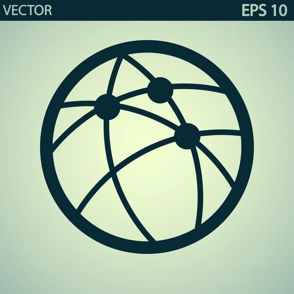 Tecnologia global ou ícone de rede social —  Vetores de Stock