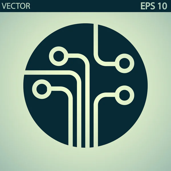 Placa de circuito, icono de la tecnología — Archivo Imágenes Vectoriales