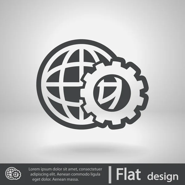 Paramètres de réglage, globe Icône — Image vectorielle
