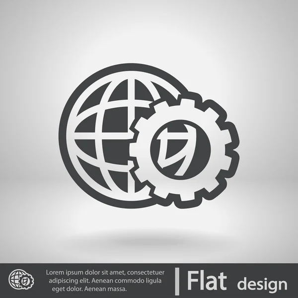 Parâmetros de configuração, ícone globo — Vetor de Stock