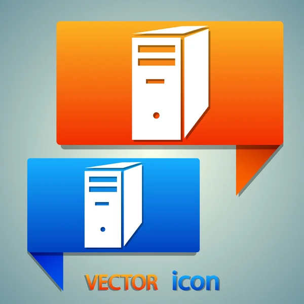 Ikona počítače serveru — Stockový vektor