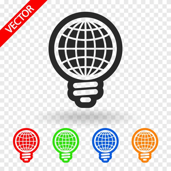 Global light bulb icon — Stock Vector