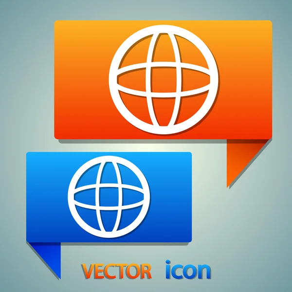 Globe Icon Design plat — Image vectorielle